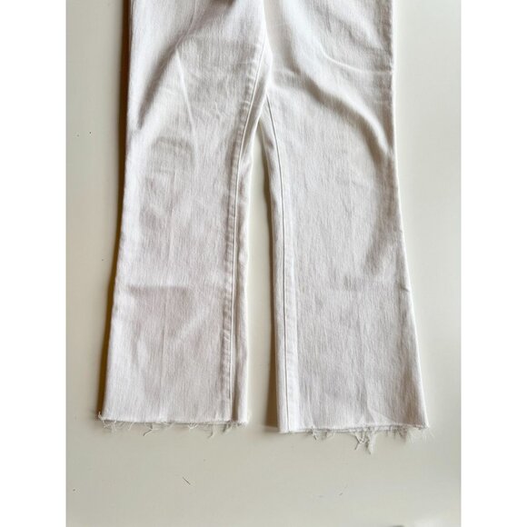 MOTHER The Hustler Ankle Fray Fairest of Them All White Flare Jeans, Size 30 - Picture 8 of 15